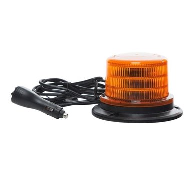 LED Amber Beacon 10-30v Mag base 95mmØ lens